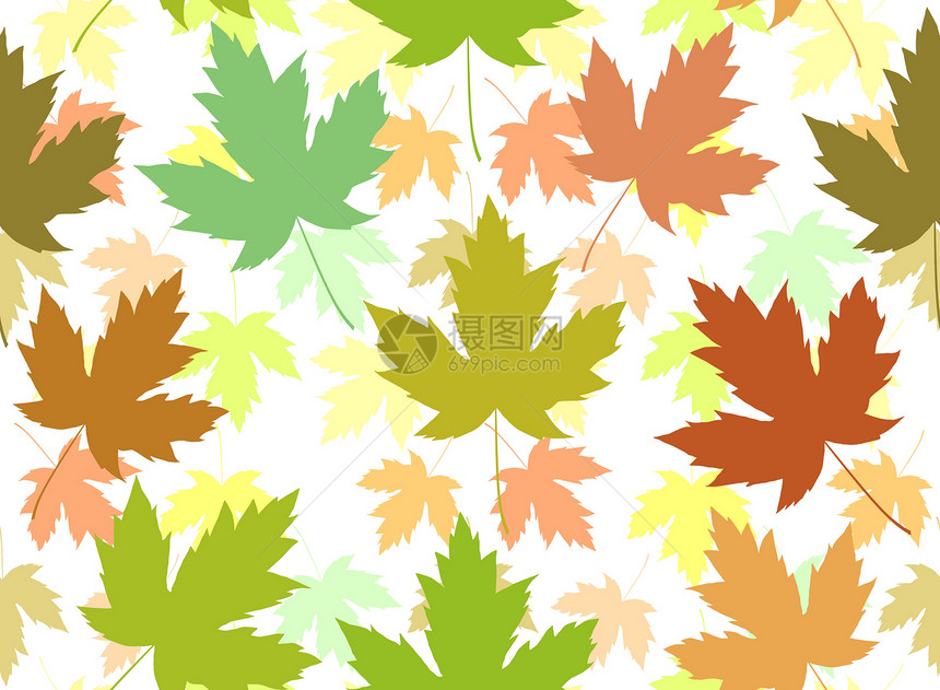 绿叶无缝瓷砖插图树叶植物植物学季节叶子图片