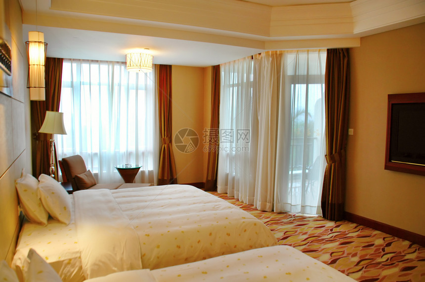 床居室卧室闺房旅行照明装饰亚麻奢华风格枕头家庭图片