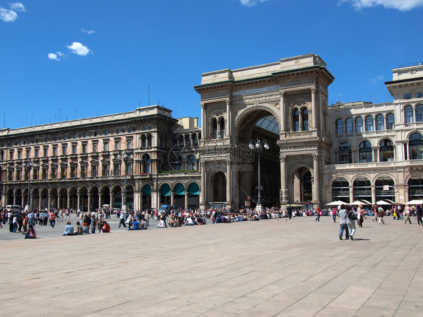 米兰Duomo广场建筑学大教堂正方形图片