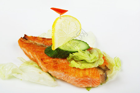 鱼类食物菜单柠檬菜肴午餐厨房餐具烹饪背景图片