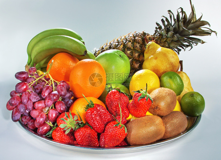 果实的静止生命午餐香蕉餐厅餐具团体厨房菠萝食物水果橙子图片
