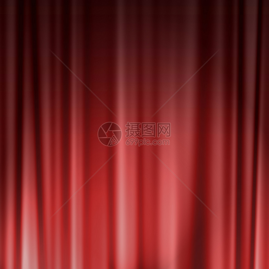 红色窗帘材料织物奢华电影插图剧院涟漪图片