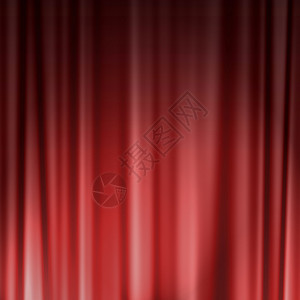 红色窗帘材料织物奢华电影插图剧院涟漪背景图片