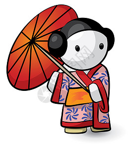 基米沙(Geisha)持家伞背景图片