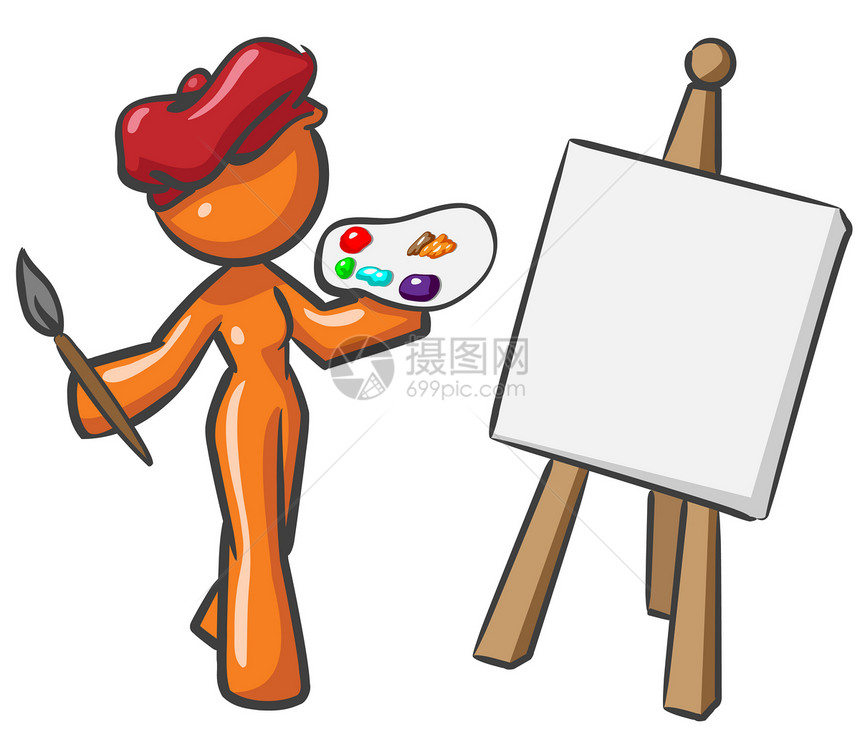 Mascot 妇女绘画师图片