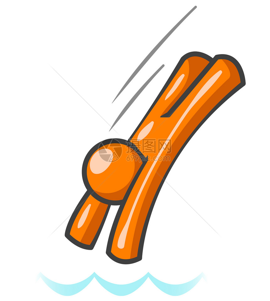 橙色男子潜水图片