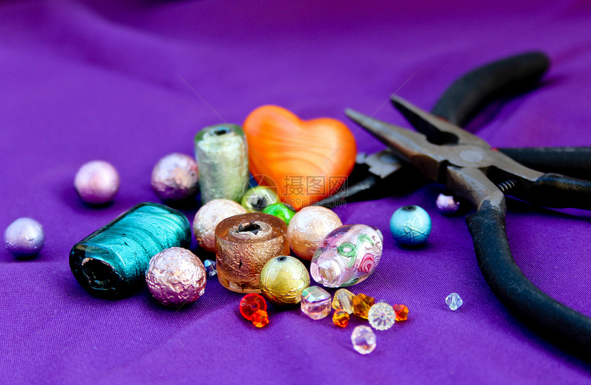 珠珠的制作团体珍珠串珠石头钳子积木水平塑料建造宝石图片