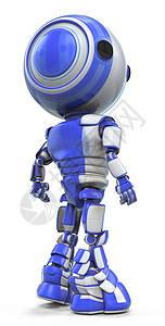 机器人仰视肩架未来派蓝色技术吉祥物塑料车削背景图片