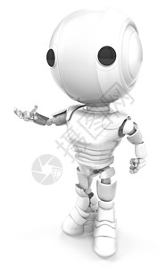 机器人手工手势技术未来派姿势吉祥物塑料背景图片