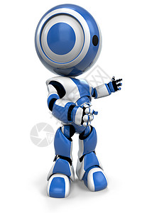 蓝机器人展示吉祥物推介会条纹圆圈技术塑料蓝色手势背景图片
