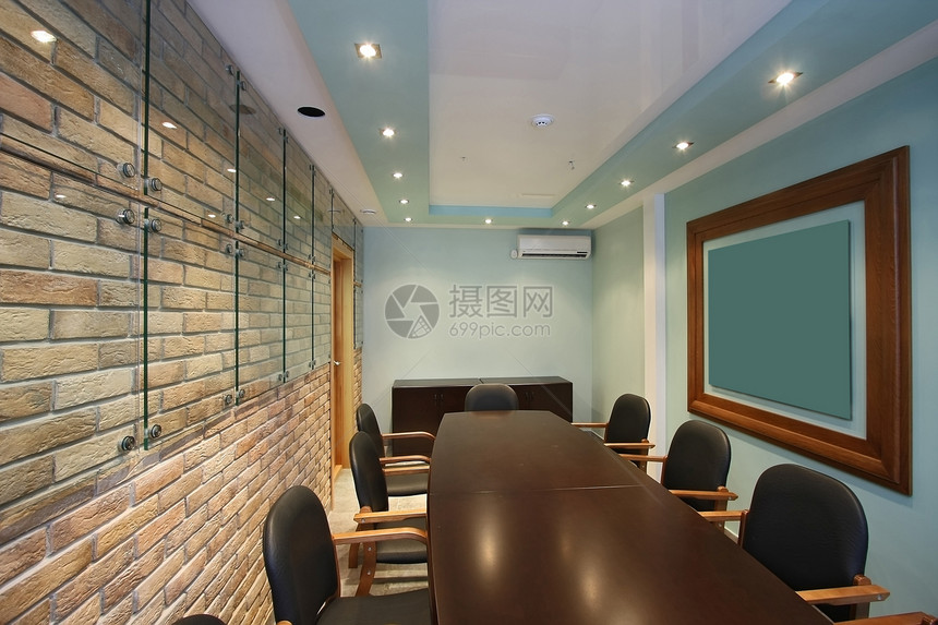 大厅皮革调解灯光桌子水平会议商业办公室木板灰色图片