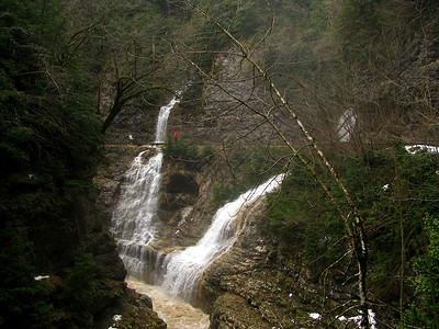 瀑布森林湿度植物外貌溪流岩石纪念物观光对象山脉高清图片