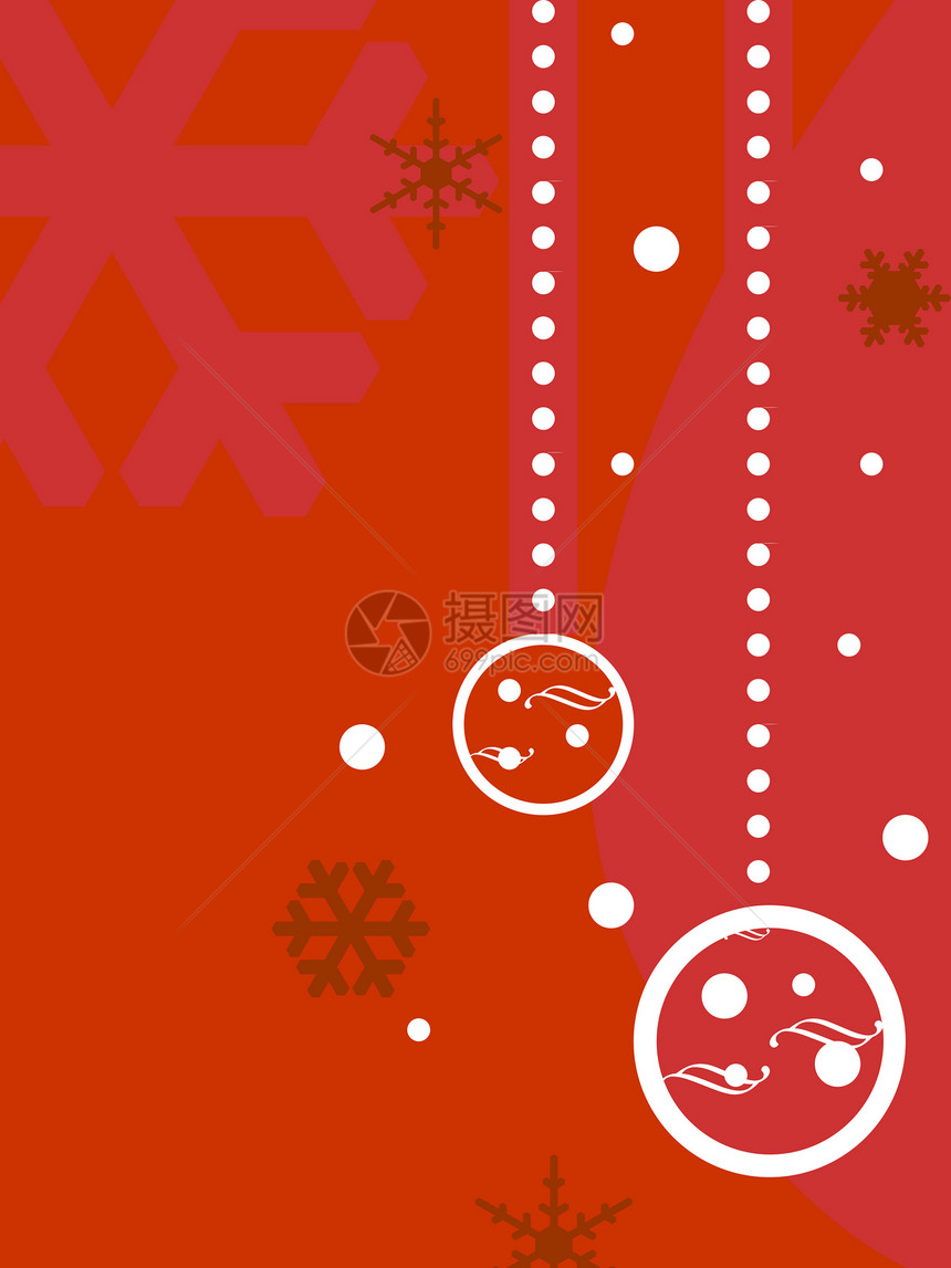 装饰性圣诞节背景薄片雪花插图玩意儿图形化艺术季节性艺术品下雪红色图片