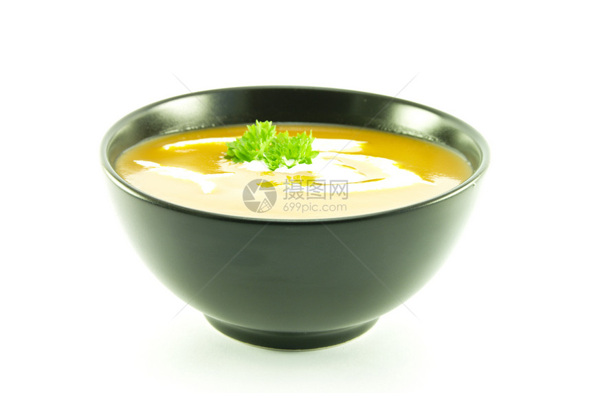 黑碗番茄汤水果蔬菜餐厅香菜肉汤味道奶油烹饪饮食营养图片