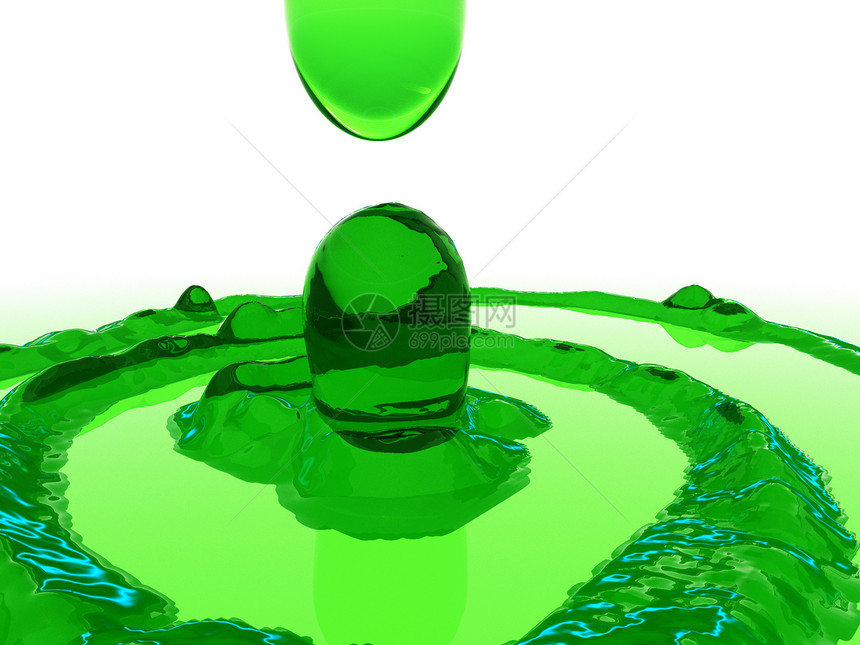 绿色喷绿飞沫飞溅氢气涟漪曲线液体材料水花运动弯曲图片