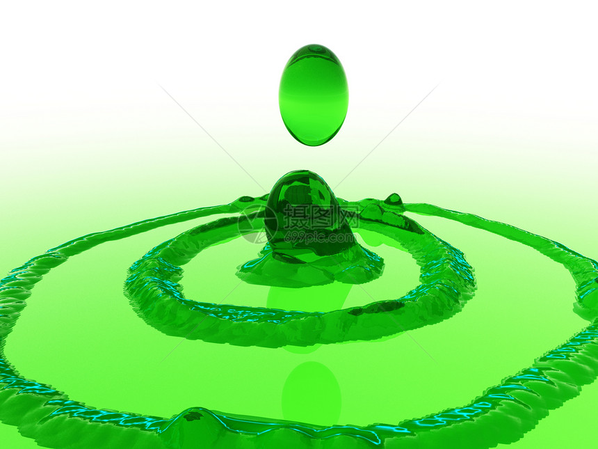 绿色喷绿材料涟漪波纹液体飞溅运动弯曲飞沫氢气曲线图片