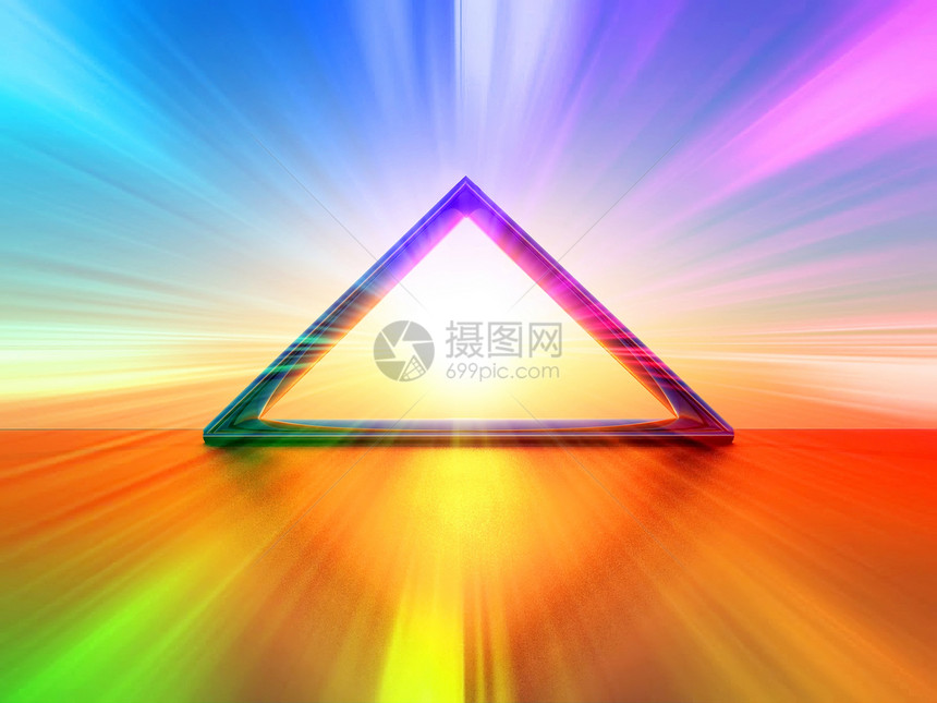 内中棱镜彩虹折射三角形图片