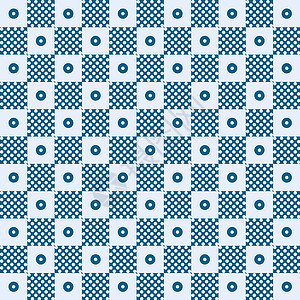 点的网格素材无缝无缝波尔卡点模式织物装饰蓝色皇家叶子墙纸丝绸曲线窗帘风格插画