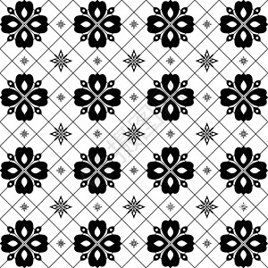 铁锹黑色花具无缝花纹插图绘画黑色创造力条纹叶子装饰墙纸印刷艺术品插画