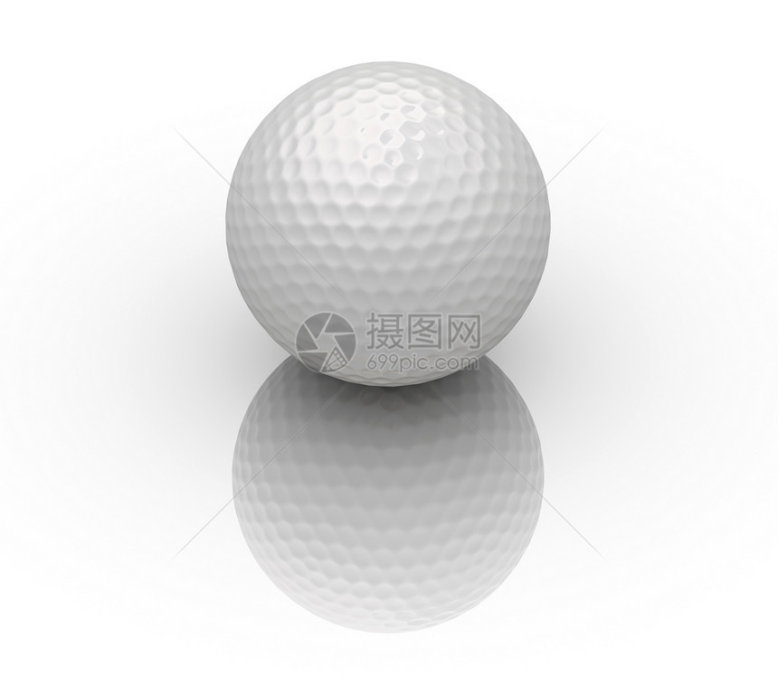 白色反射的高尔夫球图片
