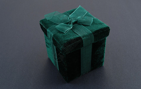 礼品盒立方体正方形展示礼物集装箱天鹅绒礼物盒绿色蕾丝背景图片