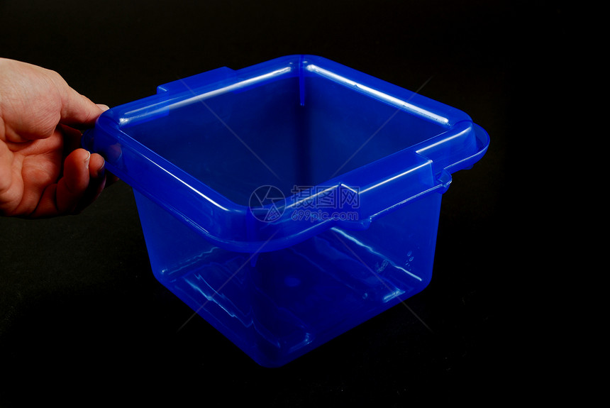 蓝框存储塑料贮存浴缸房子盒子垃圾桶家居用品图片
