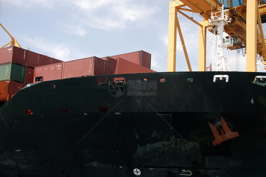 工业港口船运船舶加载废料商品血管后勤码头载体贸易图片