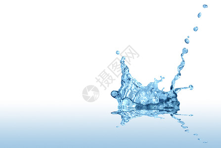 溢水气泡自然液体蓝色背景图片