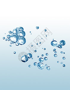 冲水泡沫自然蓝色液体气泡背景图片