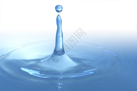 溢水自然气泡蓝色液体背景图片