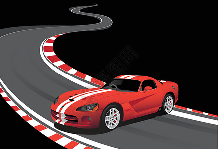 道地药材红车在赛马赛道上插图边界速度横幅绘画喇叭驾驶公式墨水发动机设计图片