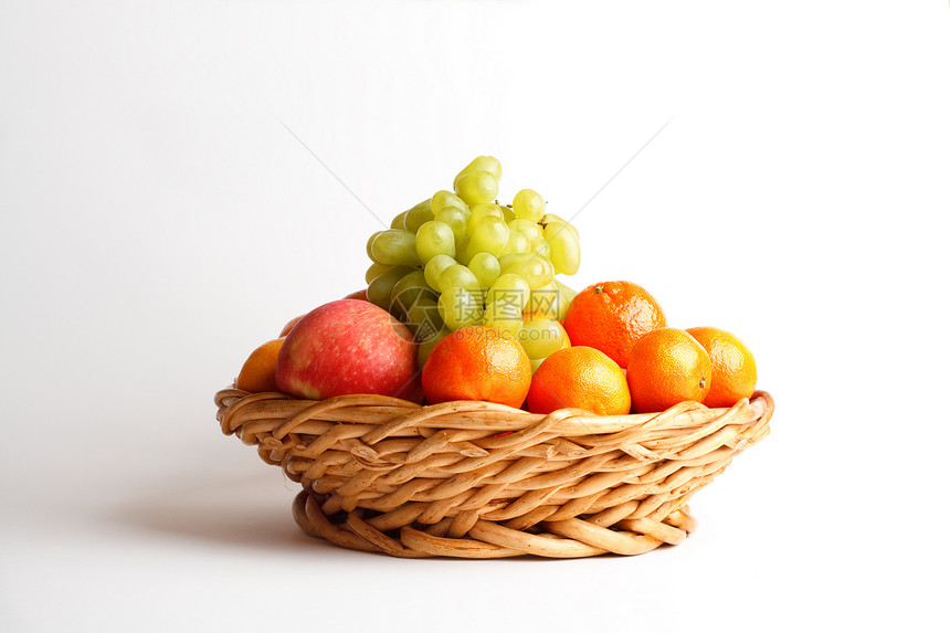 各种水果维生素白色饮食服务食物营养橘子篮子图片