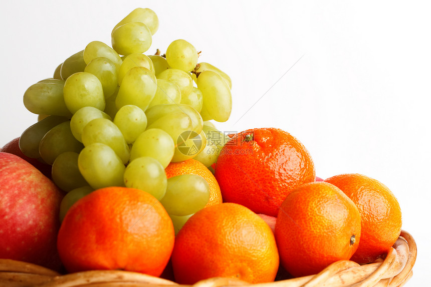 各种水果橘子饮食白色维生素食物营养服务篮子图片
