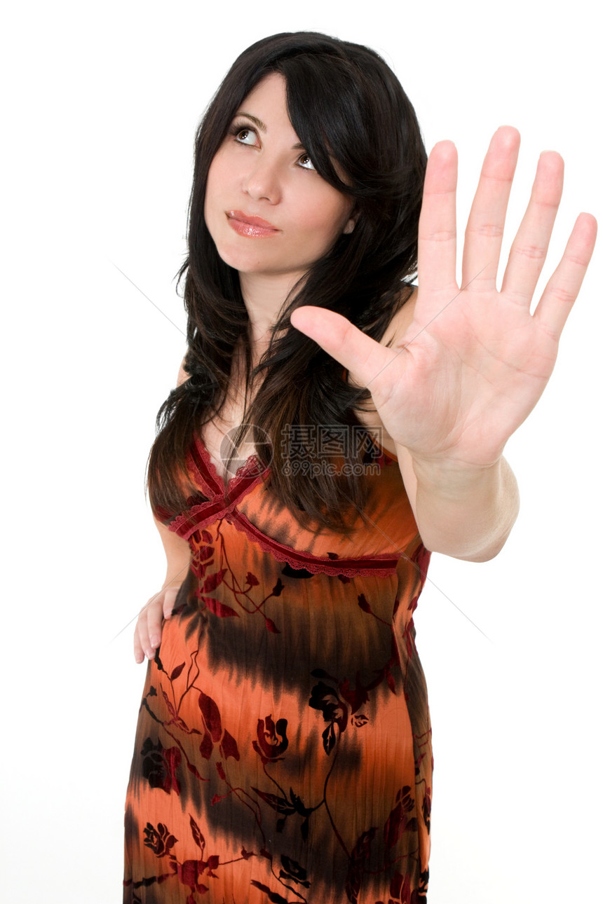 持态度的妇女手势女性斥力成人对抗敌意争议女士图片