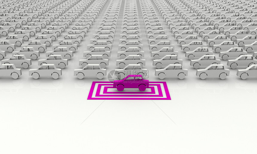 汽车概念  粉色车被定在广场上对角线插图市场车辆部落引擎运输卡通片克隆驾驶图片