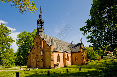 瑞典农村路德会教会高清图片