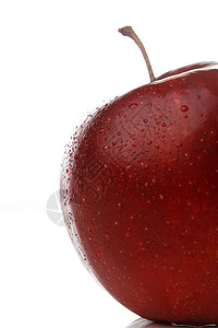 苹果上的水滴反射白色红色维生素圆形饮食食物水果收成背景图片