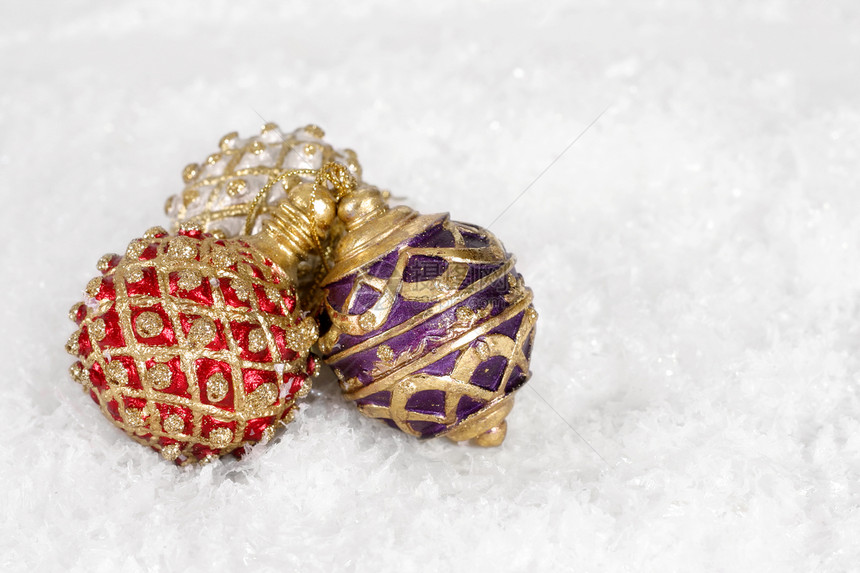圣诞节装饰空格小玩意儿紫色季节性红色金子季节白色图片
