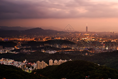 台北市夜景背景图片