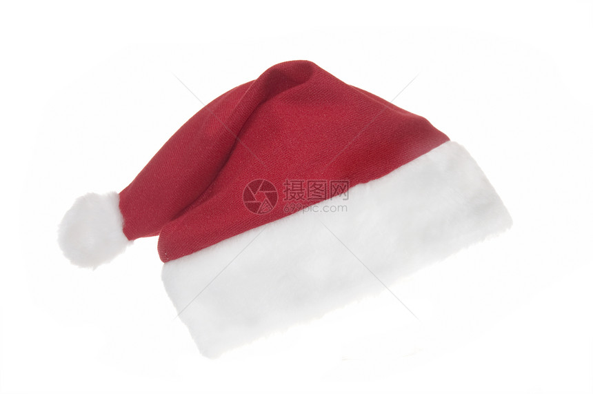 红圣诞老人帽子传统白色季节性衣服红色图片