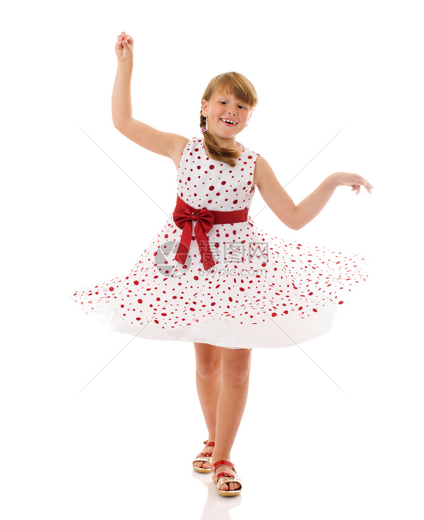 跳舞女孩喜悦女儿旋转幸福公主女学生行动芭蕾舞白色童年图片