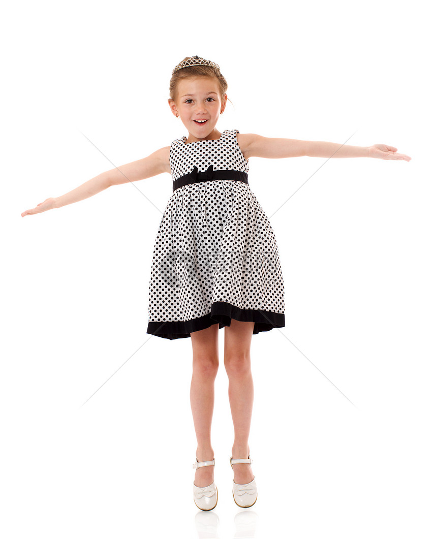 跳跃女孩裙子训练女孩们幸福身体快乐运动活力童年玩具图片
