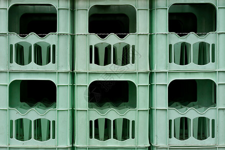 堆叠的空瓶箱箱商业板条箱贮存货物包装背景仓库瓶装储存商品背景图片