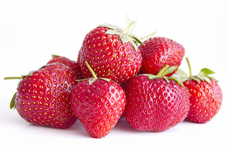 草莓饮食茶点食物白色营养甜点红色宏观水果背景图片