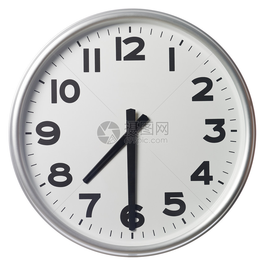 7点半分针时钟白色数字小时时间黑色图片
