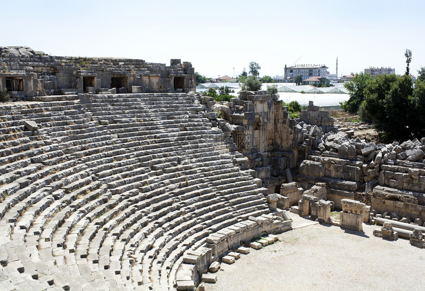 米拉的木剧院文化建筑学地标楼梯考古学体育场石头岩石竞技场座位图片