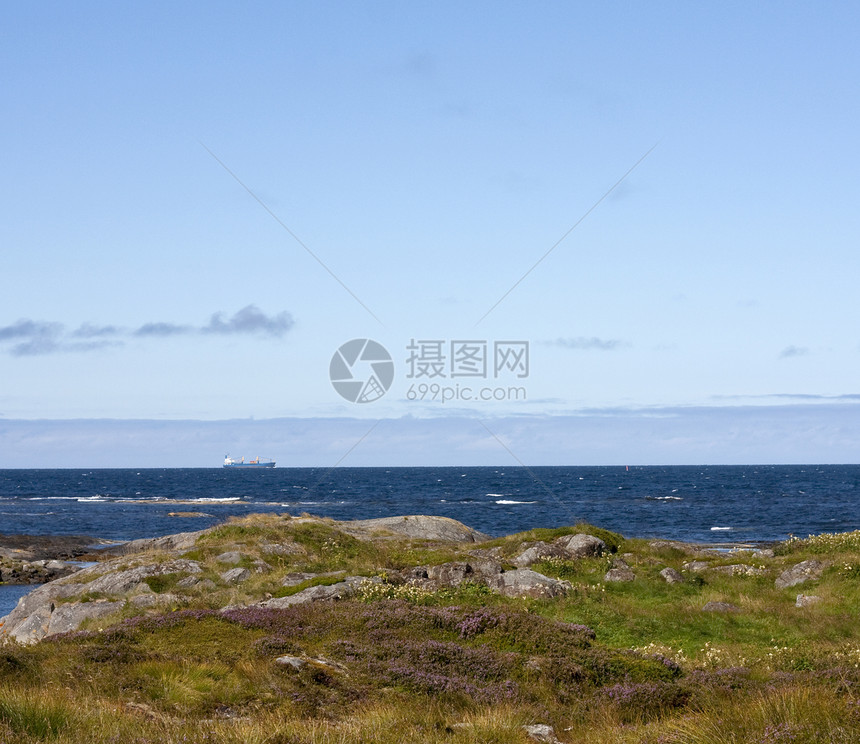沿海景观蓝色海景风景阳光旅行海洋支撑运输地平线海岸线图片