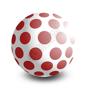 玩具球塑料游戏斑点乐趣圆形孩子橡皮红色白色背景图片