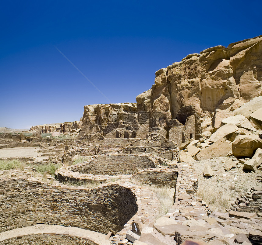 查科峡谷废墟旅游遗产公园纪念碑石头沙漠建筑学考古学文化历史性图片