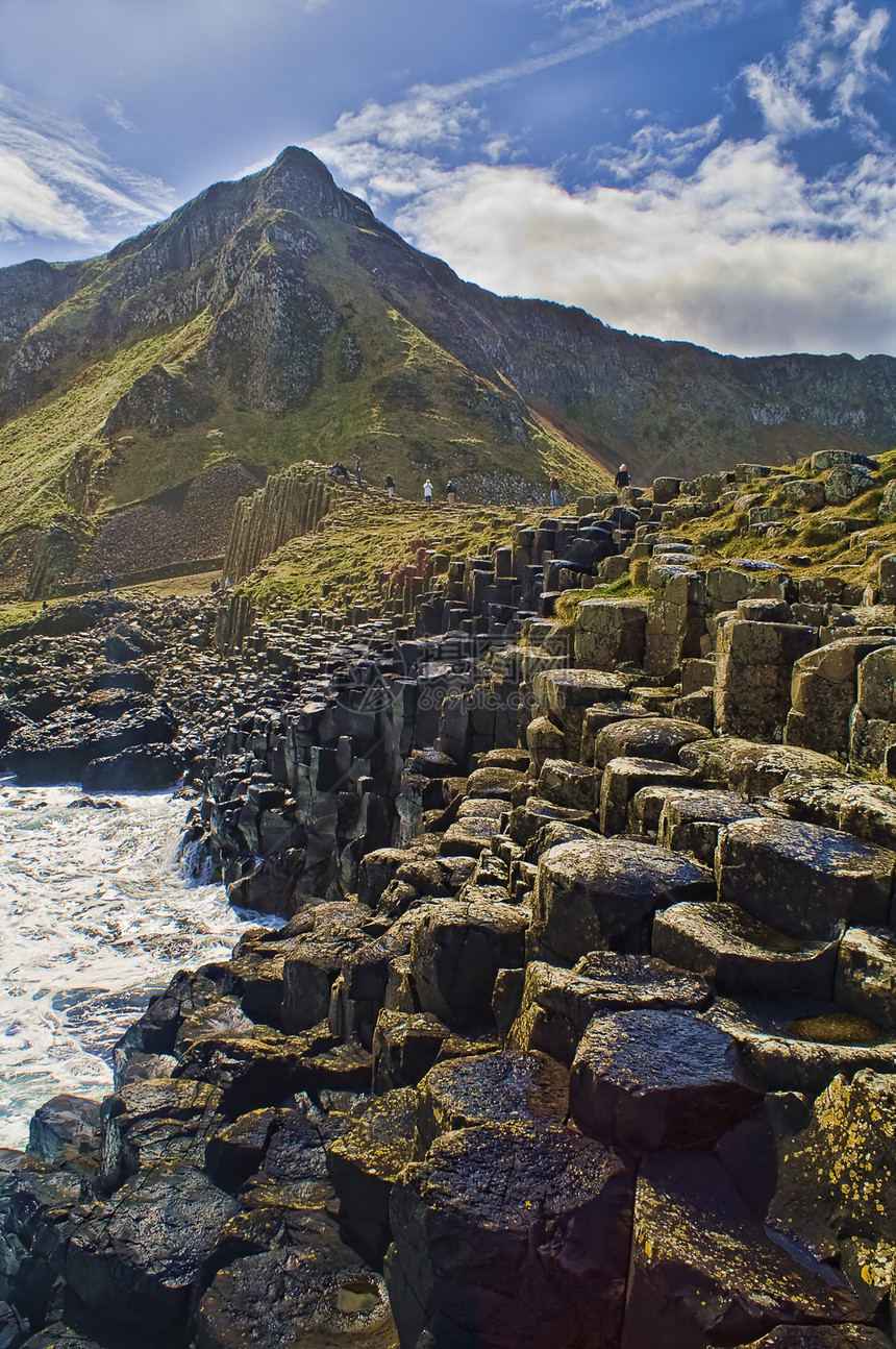 巨人高速公路在北爱尔兰的图片 笑声旅游风化旅行地质学海岸线游客吸引力海岸蓝色悬崖图片